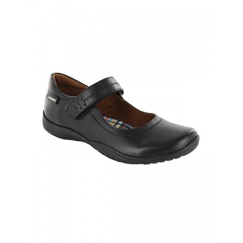 Zapato Colegial Coqueta Negro Piel para Niña