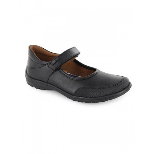 Zapato Colegial Coqueta Negro Piel para Niña