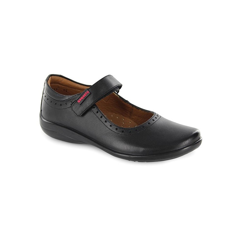 Zapato Colegial Coqueta Negro Piel para Niña