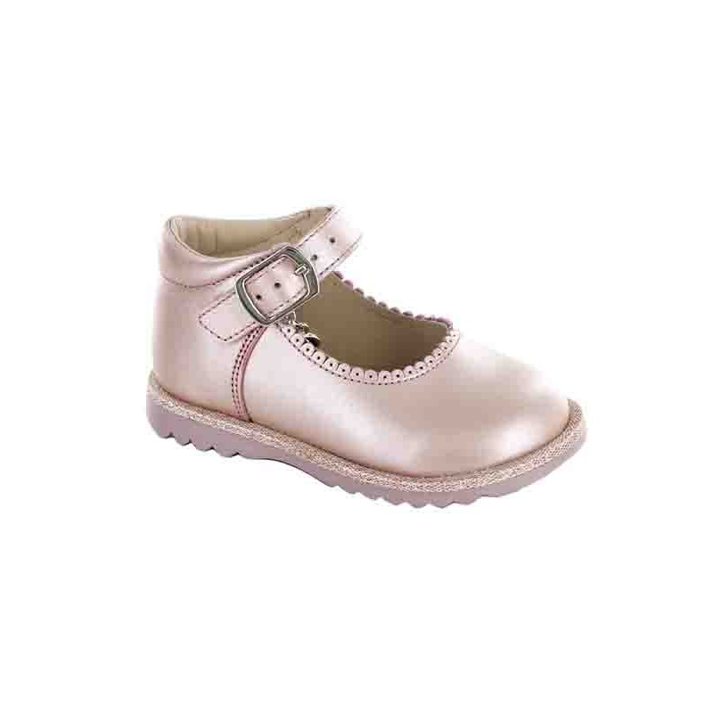 Zapato Otoño Coqueta Rosa Piel para Niña