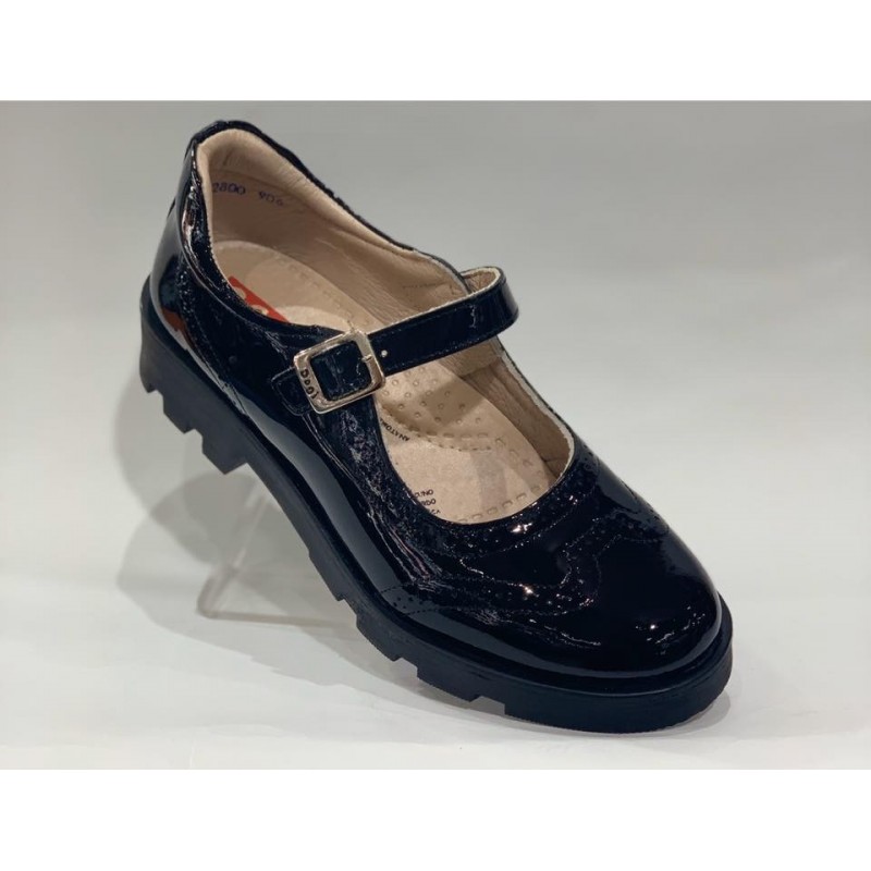 Zapato Escolar Dogi Negro Charol para Niña