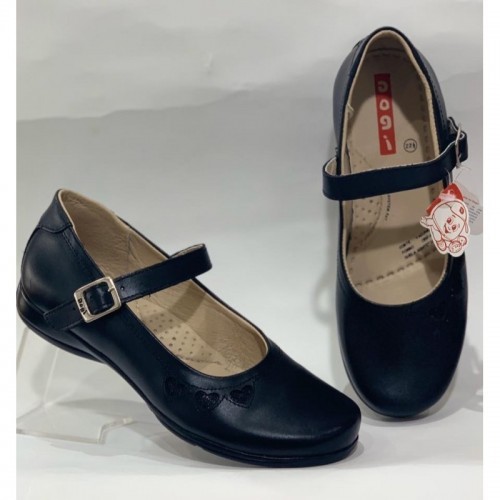 Zapato Escolar Dogi Negro piel para Niña